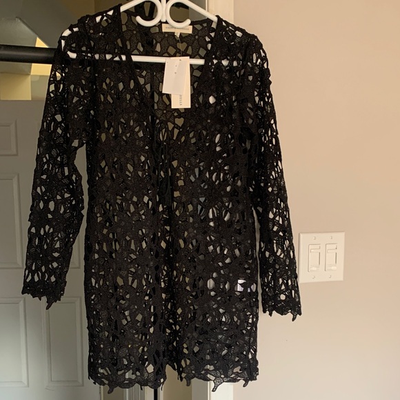 Sirens & Seashells Tops - Chic Black Lace Women cardigan